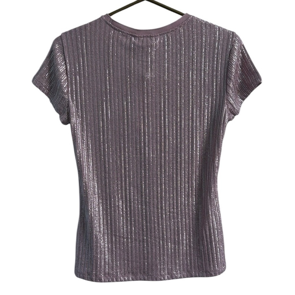 Ted Baker London Catrino Metallic Pink Shimmer Fitted Tee Size 2 Medium NWT - Picture 10 of 14